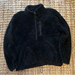 Women’s half zipped Black Fleece Sweatshirt